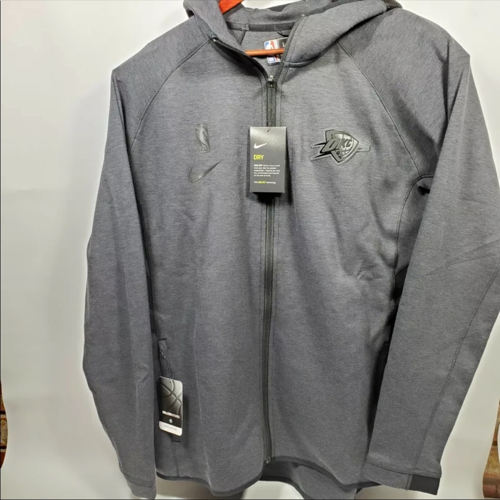 Nike NBA OKC Thunder Showtime Zip Hoodie Gray champion